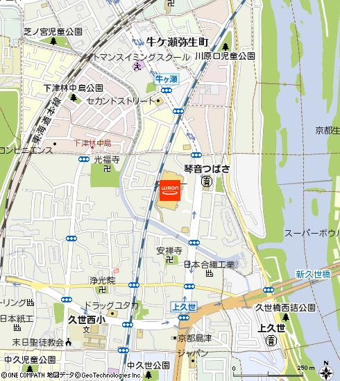 ダイエー桂南店付近の地図